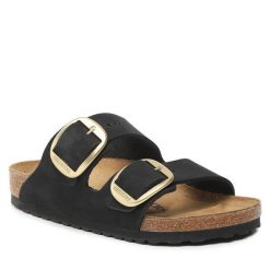 Klapki Birkenstock. Szare klapki damskie Birkenstock, bez wzorów, bez obcasa. Za 509.99 zł.