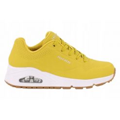 Buty na co dzień damskie SKECHERS UNO STAND ON AIR. Żółte obuwie sportowe damskie Skechers, bez wzorów, ze skóry, trekkingowe. Za 281.00 zł.