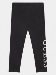 Guess Legginsy K3YB01 K82K0 Czarny Slim Fit. Czarne legginsy dla dziewczynek Guess, z aplikacjami, z bawełny. Za 49.99 zł.