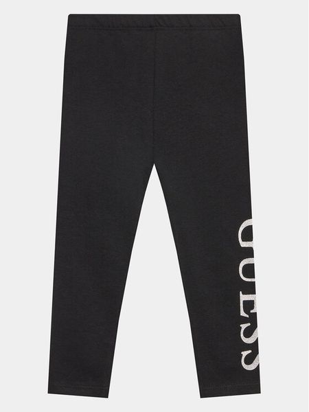 Guess Legginsy K3YB01 K82K0 Czarny Slim Fit. Czarne legginsy dla dziewczynek Guess, z aplikacjami, z bawełny. Za 49.99 zł.