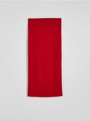 Spódnica midi z wiskozą - czerwony. Czerwone spódnice damskie Reserved, l, bez wzorów, z dzianiny, midi, dopasowane. W wyprzedaży za 39.99 zł.