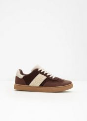 Sneakersy w stylu retro. Brązowe obuwie sportowe damskie bonprix, bez wzorów. Za 124.99 zł.