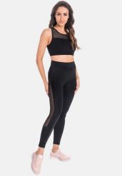 Legginsy na siłownię damskie Teyli Mappy. Czarne legginsy damskie Teyli, m, bez wzorów, z bawełny, z obniżonym stanem, długie, do biegania. Za 159.99 zł.