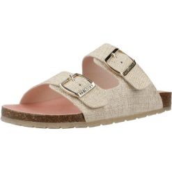 Sandały PABLOSKY 440533P Złoty. Żółte sandały damskie Pablosky, bez wzorów, z materiału, bez obcasa, bez zapięcia. Za 165.99 zł.