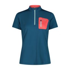 Damska koszulka z półgolfem CMP. Brązowe t-shirty damskie CMP, bez wzorów, sportowe, bez kołnierzyka. Za 169.35 zł.