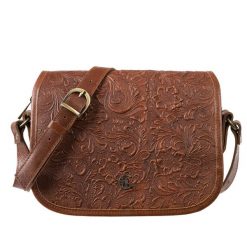 Torebka damska vintage z tłoczeniem Canaletto TD624s300t4. Brązowe torebki do ręki damskie bez wzorów, ze skóry, vintage, z tłoczeniem, bez dodatków. Za 370.50 zł.