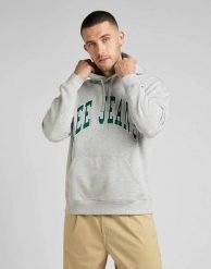 LEE HOODIE SEASONAL MĘSKA BLUZA KLASYCZNA Z KAPTUREM LOGO GREY MELE L84JRYMP 112322632. Szare bluzy męskie Lee, l, bez wzorów, z kapturem. Za 149.99 zł.