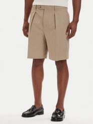 Tommy Hilfiger Szorty materiałowe Smart Casual MW0MW42670 Beżowy jasny Relaxed Fit. Brązowe szorty męskie Tommy Hilfiger, m, bez wzorów, z bawełny, casualowe. Za 569.99 zł.