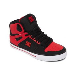 Buty do chodzenia męskie DC Pure High Top. Czerwone buty sportowe męskie DC Shoes, z gumy, za kostkę, bez zapięcia, trekkingowe. W wyprzedaży za 369.10 zł.