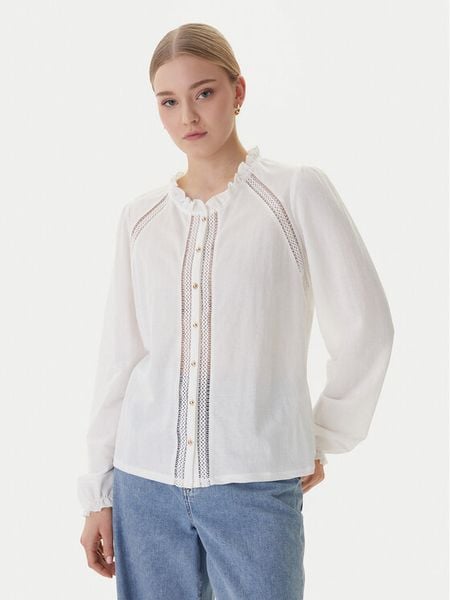 Morgan Bluzka 261-TSKY Biały Regular Fit. Białe bluzki damskie Morgan, m, bez wzorów, z syntetyku, bez kołnierzyka, bez ramiączek. Za 158.99 zł.