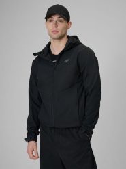 4F Kurtka softshell wiatroodporna membrana 5000 męska - czarna M. Czarne kurtki męskie 4f, m, bez wzorów, z softshellu, bez kaptura. Za 299.99 zł.