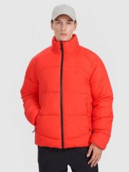 4F Kurtka puchowa z wypełnieniem syntetycznym męska - czerwona 3XL. Czerwone kurtki męskie 4f, na zimę, m, bez wzorów, z dzianiny. Za 279.99 zł.