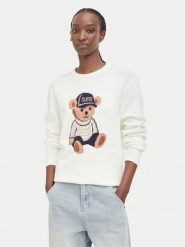 Guess Sweter W6BR84 Z1927 Kremowy Regular Fit. Białe swetry damskie Guess, m, z aplikacjami, z wiskozy, bez kołnierzyka, bez ramiączek, bez kaptura. Za 394.99 zł.