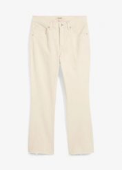 Jeansy flared, high waist, cropped. Niebieskie jeansy damskie bonprix, z podwyższonym stanem. Za 129.99 zł.