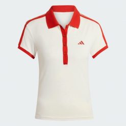 Koszulka Polo Tennis Classics. Białe koszulki sportowe damskie Adidas, bez wzorów, bez kołnierzyka, bez ramiączek, tenisowe, climacool (adidas). Za 219.00 zł.