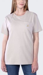 Koszulka Carhartt WK87 Pocket SS Mink. T-shirty damskie Carhartt, bez wzorów, bez kołnierzyka. Za 96.91 zł.