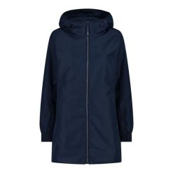 Kurtka przeciwdeszczowa z odpinanym kapturem damska CMP. Niebieskie kurtki damskie CMP, bez wzorów. Za 591.55 zł.