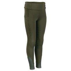 Dziewczęce legginsy jeździeckie z pełną przyczepnością Harry's Horse Equitights. Zielone legginsy dla dziewczynek HARRYS HORSE, bez wzorów, z elastanu. Za 238.00 zł.