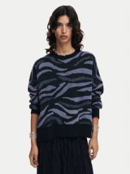 Desigual Sweter Winnipeg 24WWJF20 Czarny Regular Fit. Czarne swetry damskie Desigual, l, bez wzorów, z syntetyku, bez kołnierzyka, bez ramiączek, bez kaptura. Za 399.99 zł.