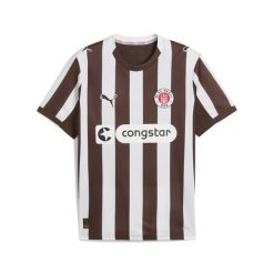 Męska koszulka domowa FC St. Pauli 25/26 PUMA Espresso Brown White. Białe koszulki sportowe męskie Puma, m, bez wzorów, bez kołnierzyka, bez ramiączek, do piłki nożnej. Za 402.00 zł.