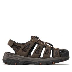 Sandały Skechers. Brązowe sandały męskie Skechers, bez zapięcia. Za 259.99 zł.