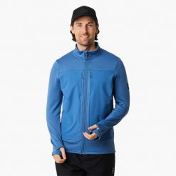 Kurtka męska Swedemount Trondheim Wind Mid Layer Full Zip z polaru. Niebieskie kurtki męskie SWEDEMOUNT, na zimę, m, bez wzorów, z polaru, sportowe, bez kaptura. W wyprzedaży za 222.00 zł.