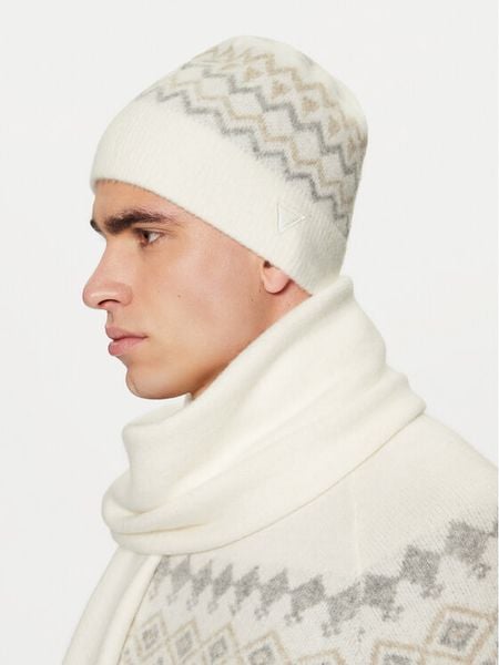 Guess Czapka M4PZ60 Z3LQ0 Écru. Rękawiczki męskie Guess, na zimę, z aplikacjami, z materiału. Za 309.99 zł.