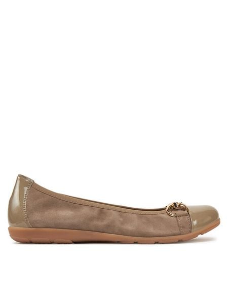 Caprice Baleriny 9-22172-42 Brązowy. Brązowe baleriny damskie Caprice, bez wzorów, ze skóry, bez obcasa. Za 165.99 zł.