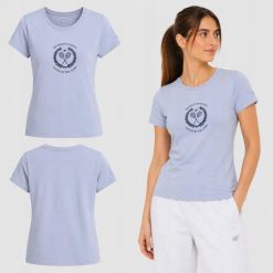 T-SHIRT DAMSKI 4F KOSZULKA BAWEŁNIANA DO TENISA F2723 SS26. Czerwone koszulki sportowe damskie 4f, s, bez wzorów, z bawełny, bez kołnierzyka, bez ramiączek, na fitness i siłownię. Za 46.28 zł.