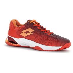 Buty tenisowe męskie Lotto Mirage 100 II clay. Czerwone buty sportowe męskie Lotto, bez zapięcia, tenisowe. Za 710.00 zł.