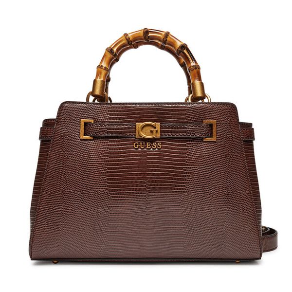 Torebka Guess. Brązowe torebki do ręki damskie Guess, z aplikacjami, klasyczne, bez dodatków. Za 559.99 zł.