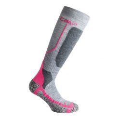 Skarpety narciarskie CMP SKI SOCK WOOL wełniane ocieplane antybakteryjne. Szare skarpety damskie CMP, bez wzorów, z elastanu. Za 89.99 zł.