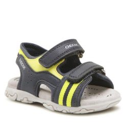 Sandały Geox. Niebieskie sandały chłopięce Geox, bez zapięcia. Za 149.99 zł.