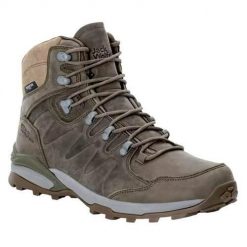 Buty trekkingowe męskie Jack Wolfskin Refugio Prime Texapore Mid. Brązowe trekkingi męskie Jack Wolfskin, za kostkę, trekkingowe. Za 734.00 zł.