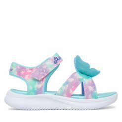 Sandały Skechers. Niebieskie sandały dziewczęce Skechers, bez zapięcia. Za 199.99 zł.