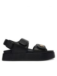 Tommy Hilfiger Sandały Leather Sporty Platform Sandal FW0FW09119 Czarny. Czarne obuwie sportowe damskie Tommy Hilfiger, bez wzorów, ze skóry, bez obcasa, na płaskiej podeszwie, bez zapięcia. Za 519.99 zł.