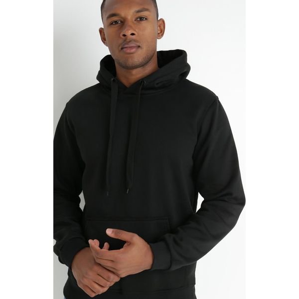 Czarna Bluza Evoire. Czarne bluzy męskie Born2be, m, bez wzorów, z kapturem. Za 54.99 zł.