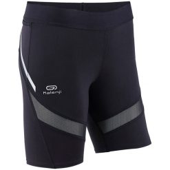 Legginsy do biegania krótkie KIPRUN SUPPORT damskie. Czarne legginsy damskie KIPRUN, xs, bez wzorów, z materiału, krótkie, do biegania. Za 69.99 zł.