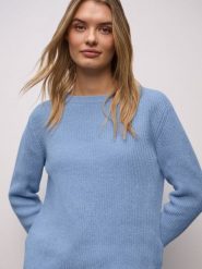 Street One Sweter damski z dzianiny Kobiety Bawełna niebieski jednolity, 36. Niebieskie swetry damskie Street One, bez wzorów, z bawełny, street, bez kołnierzyka, bez ramiączek, bez kaptura. Za 249.95 zł.