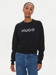 Hugo Sweter Slogerix_B 50527754 Czarny Relaxed Fit. Czarne swetry damskie Hugo, xl, bez wzorów, z syntetyku, bez kołnierzyka, bez ramiączek, bez kaptura. Za 349.99 zł.