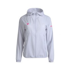 Lekka kurtka wiatrówka ENNA, oddychająca i wodoodporna z kapturem. Czerwone kurtki damskie IZAS, bez wzorów, z kapturem. Za 278.22 zł.