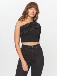 ONLY Bluzka 15306966 Czarny Regular Fit. Czarne bluzki damskie Only, m, bez wzorów, z bawełny, bez kołnierzyka, bez ramiączek. Za 119.99 zł.