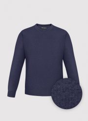 PAKO LORENTE - Granatowy sweter męski v-neck. Niebieskie swetry przez głowę męskie Pako Lorente, na jesień, l, bez wzorów, z bawełny, bez kołnierzyka. Za 199.99 zł.