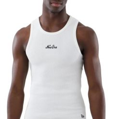Tank top New Era. Czarne t-shirty męskie New Era, xl, bez wzorów, z materiału, sportowe, bez kołnierzyka. Za 151.00 zł.