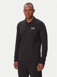 EA7 Emporio Armani Polo 8NPF17 PJVUZ 1200 Czarny Regular Fit. Czarne koszulki polo męskie EA7 Emporio Armani, l, bez wzorów, z bawełny, bez ramiączek. Za 439.99 zł.