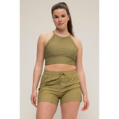 Damskie Kąpielówki szeroka nogawka laserowo przycinany brzeg elastyczny pas. Zielone bikini damskie Ulla Popken, plus size, bez wzorów, plus size. W wyprzedaży za 111.99 zł.