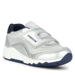 Sneakersy Geox. Niebieskie półbuty dziewczęce Geox, bez wzorów, bez zapięcia. Za 249.99 zł.