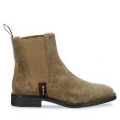 Sztyblety Gant. Brązowe botki damskie GANT, bez obcasa, na płaskiej podeszwie, bez zapięcia. Za 609.99 zł.