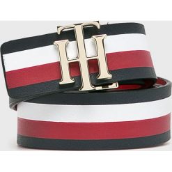 Tommy Hilfiger - Pasek dwustronny. Szare paski damskie Tommy Hilfiger, w paski, z materiału. Za 269.90 zł.