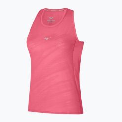 Koszulka do biegania damska Mizuno Aero Tank. Czerwone t-shirty damskie Mizuno, l, bez wzorów, z materiału, bez kołnierzyka. Za 73.99 zł.